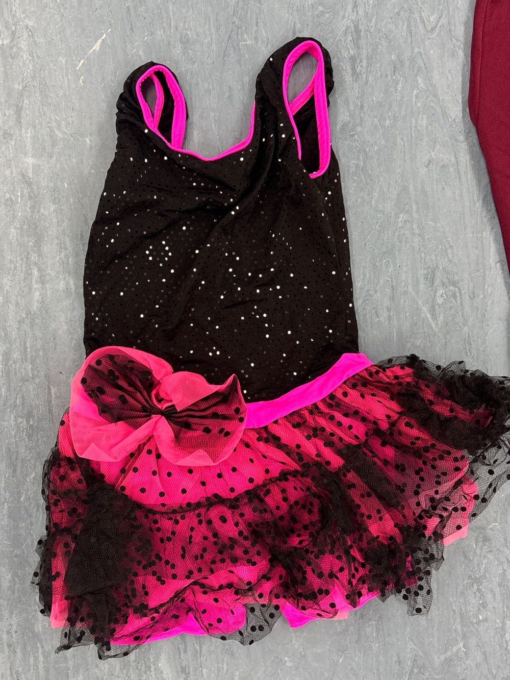 Weissman Black and Hot Pink Sparkle Tutu Dress